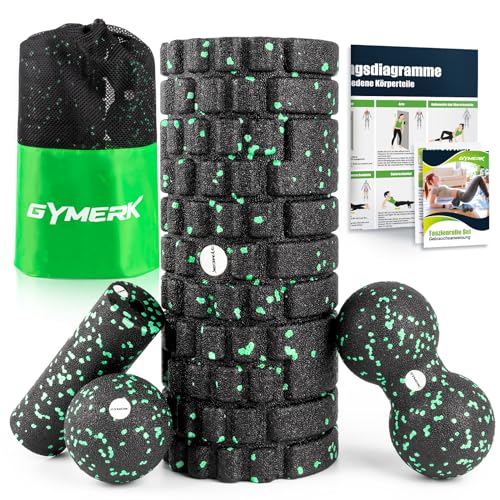 Faszienrolle Set mit 3D-Texturmassage, Enthält Anweisungen und Poster