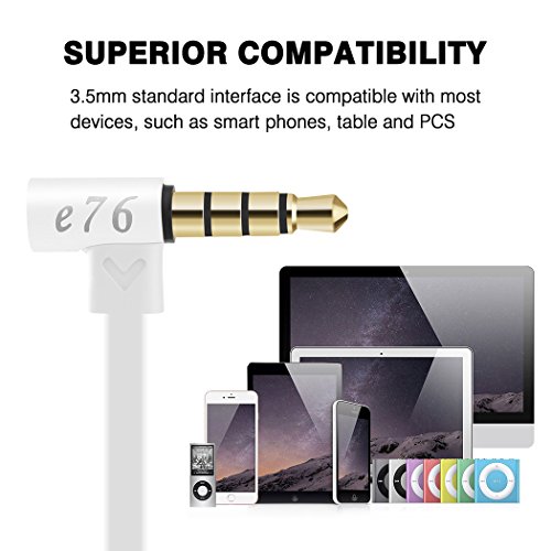 Earbuds, HokoAcc In-Ear Headphones Noise Isolation Headsets Heavy Bass Earphones with Microphone for iPhone Samsung iPad and Most Android Phones