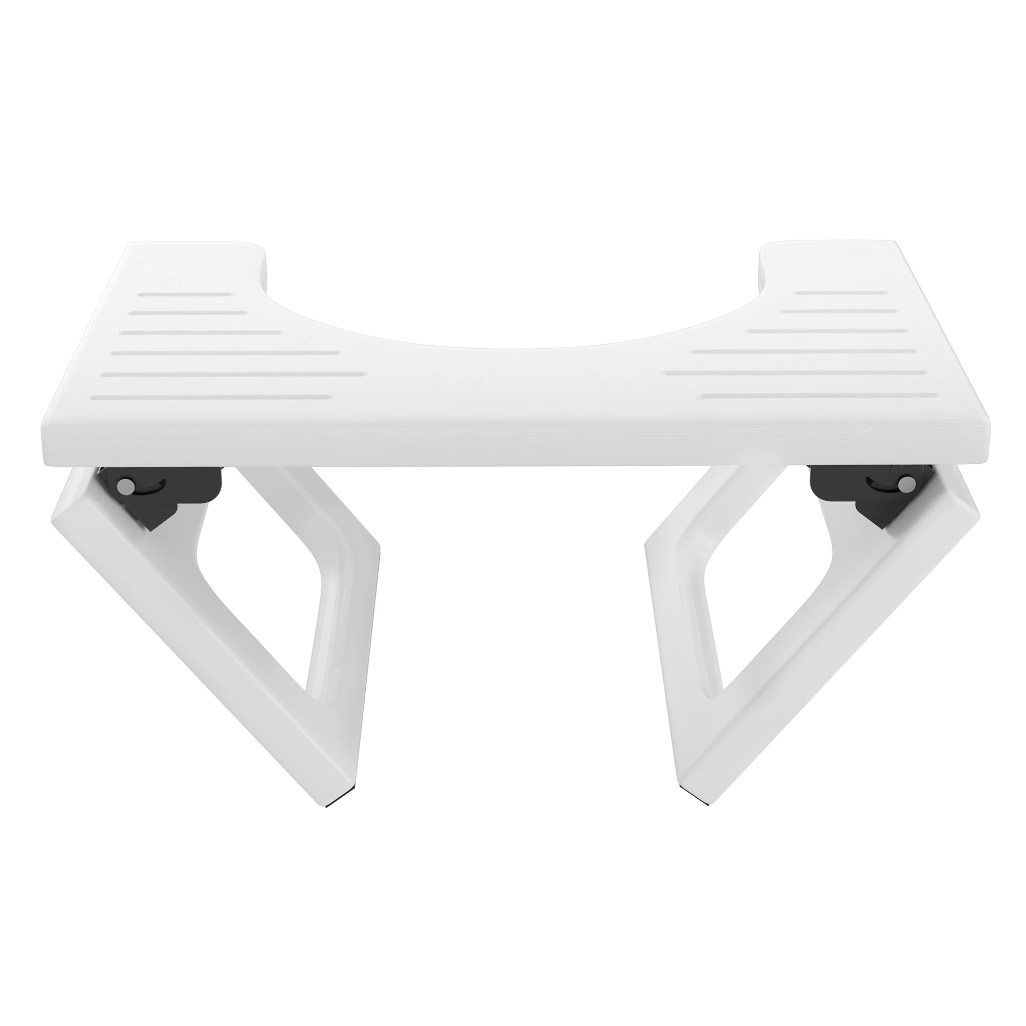 Photo 1 of AmazerBath 8.5 Inches Bamboo Toilet Stool Squat for Adults, Collapsible Poop Stool for Bathroom, 0.79" Thickness Squatting Potty with Non-Slip Strip, No Assembly Required, White
