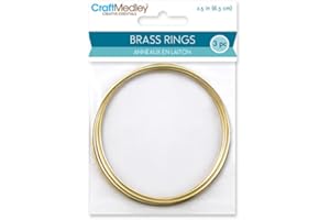 Craft Medley WR102 3 Piece Round Brass Rings, 2.5"