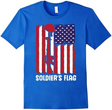 Mens Solider's Flag - memorial day shirts Large Royal Blue