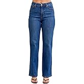 Judy Blue High Rise Tummy Control Straight Jeans- Ivory Gem