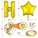 Zelaar Gold Happy Birthday Balloons Banner Set with Confetti Balloons for Birthday Party Decorations