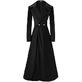 CCQBUQK Womens Victorian Trench Coat Double Breasted Long Winter Jacket Medieval Vintage Windbreaker Overcoat