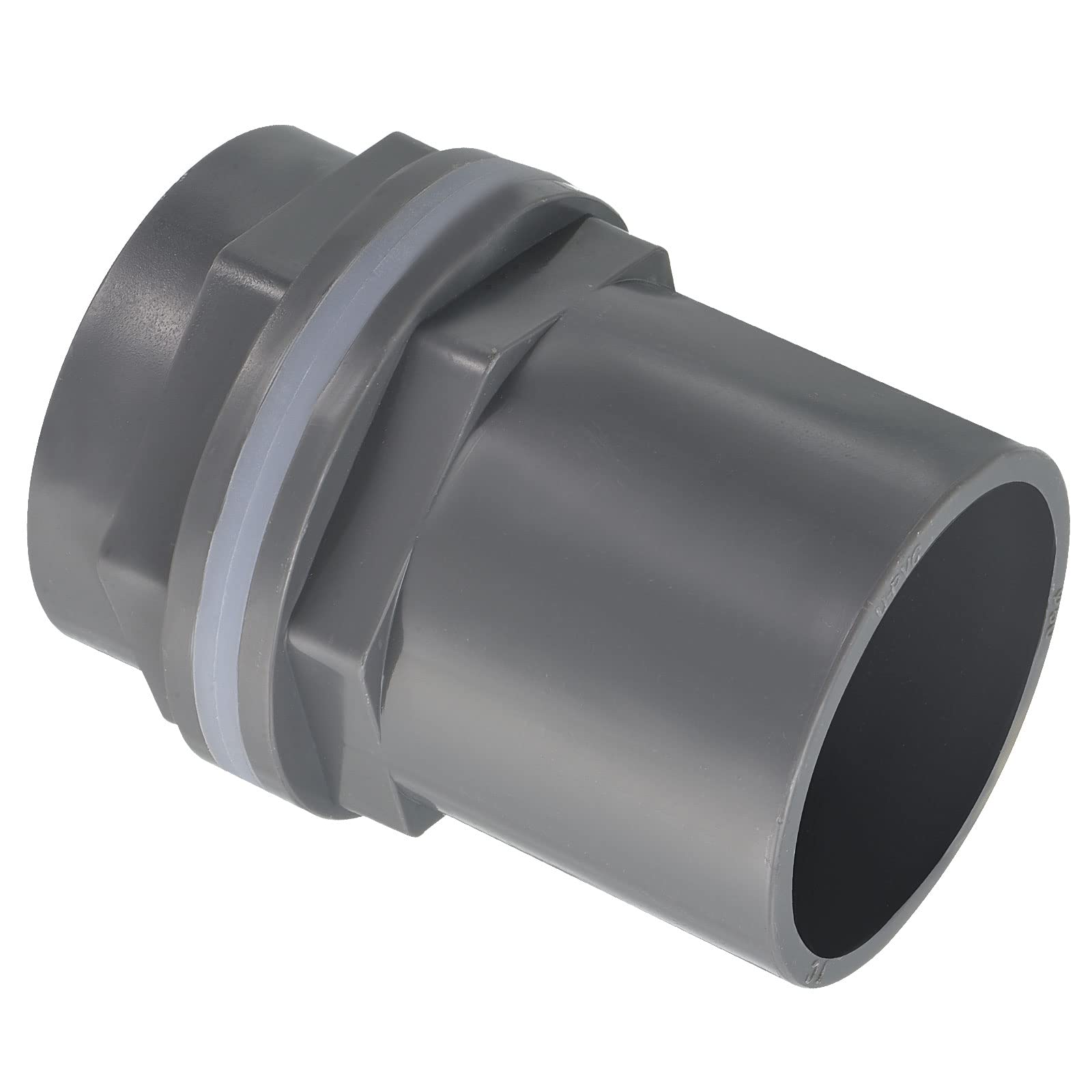 PATIKIL PVC Water Tank Pipe Fitting 1-1/2" ID DN40, Straight Tube Adapter Connector, Grey