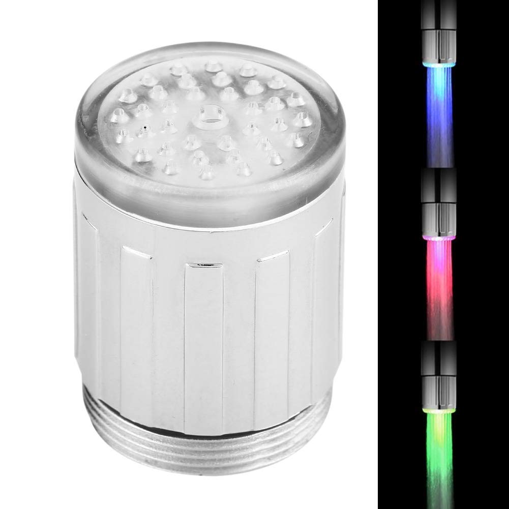 wasserhahnsing Color Changing LED Light Water Faucet Tap Kitchen Bathroom Attachment,