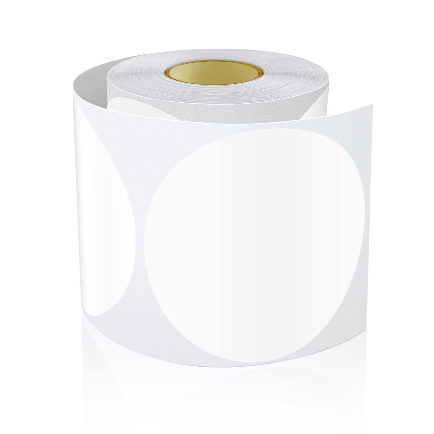 Meitaat Round Stickers White 90 mm Circle Labels Colour Coding Dot Vinyl Floor Sticker Waterproof Removable Roll of 200