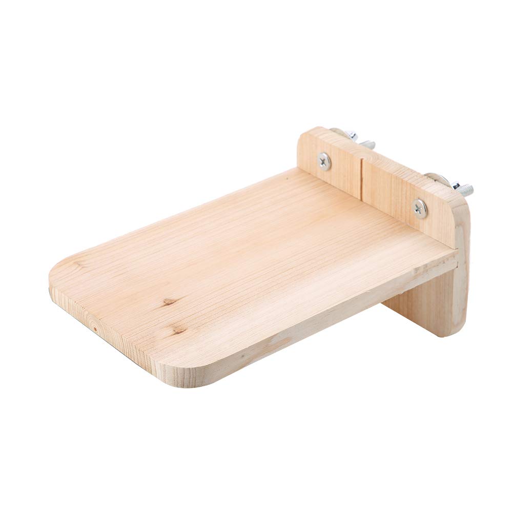 HEEPDD Hamster Platform, Pet Natural Wood Stand Platform Rectangle Springboard for Parrots Chipmunk Squirrel Dwarf Hamster Gerbil Guinea Pig