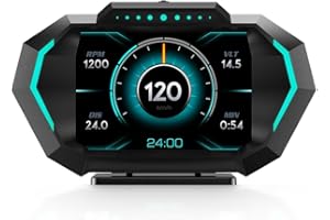 wiiyii obd2 gauge display, head up display for car, Digital Speedometer, Tachometer, Water Temperature Gauge, Multi-Data Smart Gauge, Trip Computer Fuel Pressure Tester for All cars