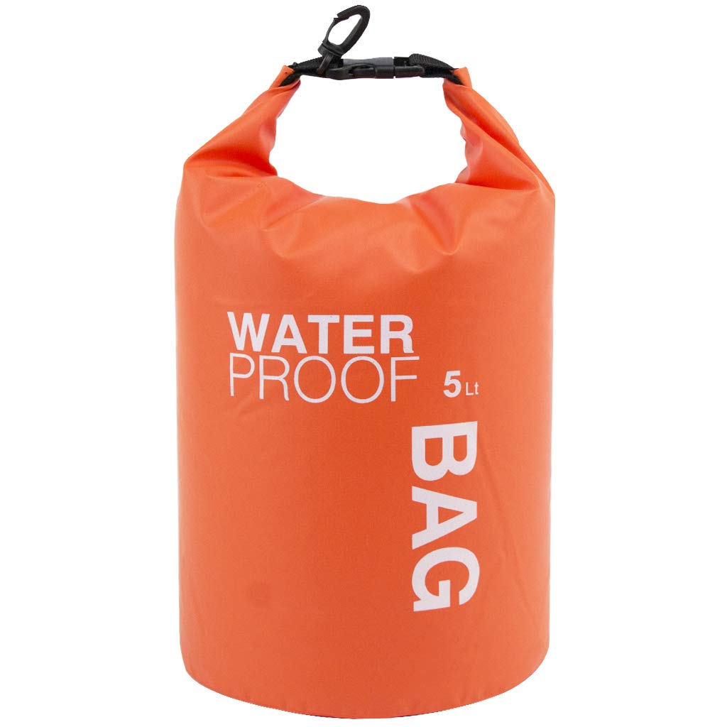 Uncle Paul Boat Dry Bags - Orange 5L Waterproof Bag for Drifting Boating Kayaking Fishing Rafting Swimming Camping Canoeing Surfing 5 litres