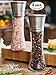 Salt and Pepper Grinder Set - Mill and Shakers Kit - Brushed Stainless Steel, Tall Premium Glass and Adjustable Ceramic Grinding System for Cooking Spices - Perfect on Kitchen