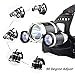 Smiling Shark 5000 Lumen Bright Headlamp Flashlight, 3 XML-T6 LED Headlight Torch with Rechargeable Batteries and Charger for Outdoor Sport