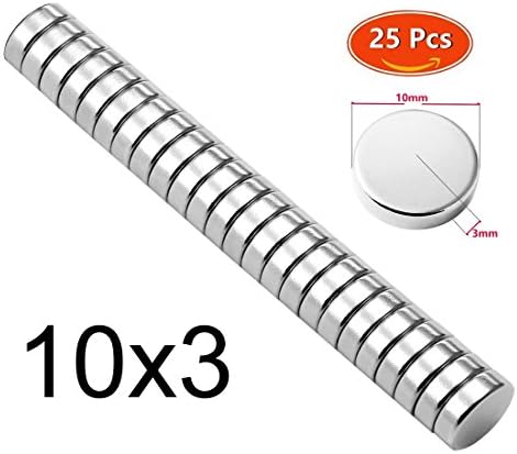 OT magnets. 10x3mm Round Cylinder Magnets Deep DIY personalized Multi-Use for Fridge door Whiteboard Magnetic map Magnetic Screen Door Bulletin boards Refrigerators 25 Pieces (1, 10x3)