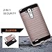 Kmall LG G3 D855 D851 Case, [Brushed Metal Texture] Heavy Duty Shockproof High Impact Resistant Durable Full Body [Maximum Drop Protection][Slim Fit] Hybrid Case Skin Cover Shell for LG G3[Rose Gold]