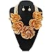 Bocar Statement Big Pendant Pearl Flower Necklace Earrings Jewelry Set for Women
