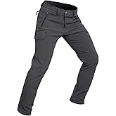 Wespornow Men's-Fleece-Lined-Hiking-Pants Water-Resistance-Snow-Ski-Pants Softshell Snowboarding Pants for Winter, Outdoor
