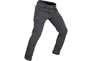 Wespornow Men's-Fleece-Lined-Hiking-Pants Water-Resistance-Snow-Ski-Pants Softshell Snowboarding Pants for Winter, Outdoor