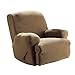 SureFit Stretch Pinstripe 1-Piece - Recliner Slipcover - Taupe