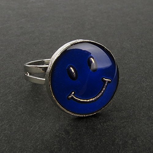 Rimobul Authentic Adjustable Mood Ring,Smiley Face - Pack of 3