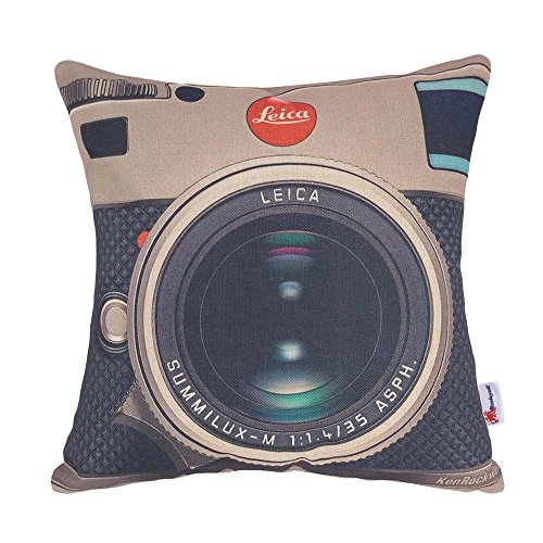 Monkeysell Printing Various Types of Vintage Camera Pattern Linen Personalized Cushion Sofa Home Decor Design sofa pillows decorative sets Throw Pillow Case Cushion Covers Square 18 x 18 Inch