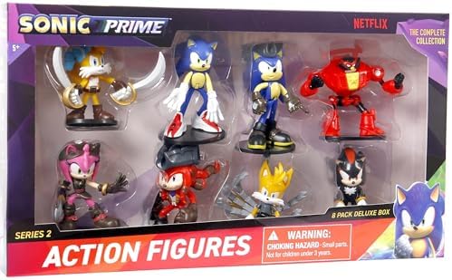 Sonic Prime: Action Figures V2-8 Pack - 3 Articulated Collectible
