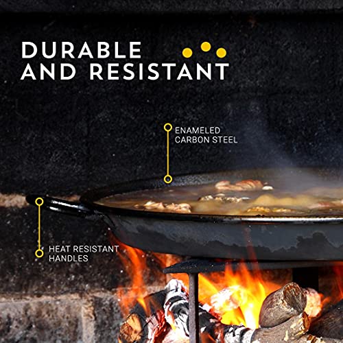 Machika Enameled Steel Skillet, Non Stick Paella Pan, Perfect for