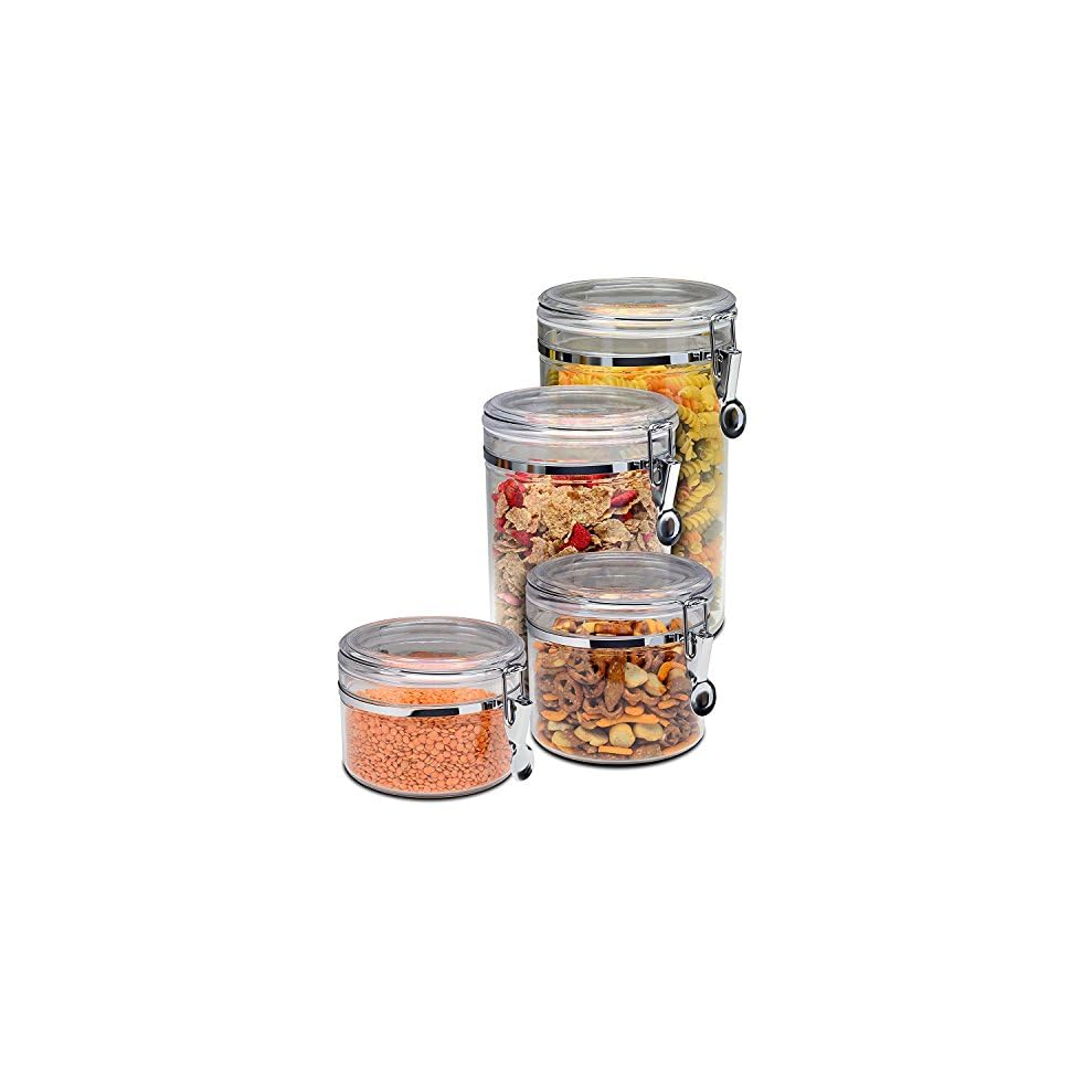 Bellemain 4 Piece Airtight Acrylic Canister Set, Food Storage Container
