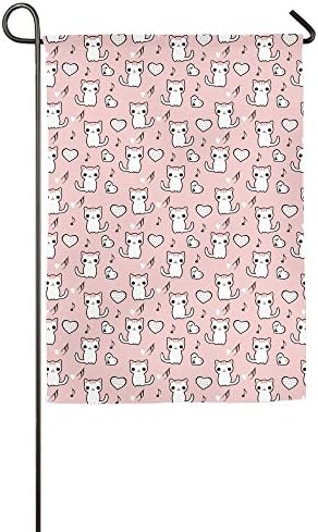 Pinky Cat Pattern Love Music Garden Flag House Banner Gifts Nativity Decorative Party Yard Be Merry
