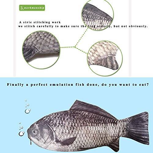 Emulation Fish Shape Creative Pencil Case Pen Bag Coin Purse Phone Bag with Simulated Lining Inside Padded Thick Foam