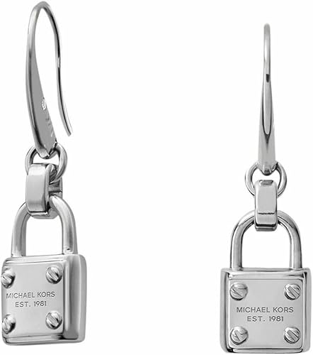 michael kors silver padlock earrings