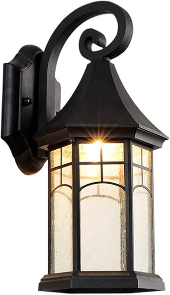 Antiguo Exterior Ip44 Impermeable Apliques Retro Metal Vidrio