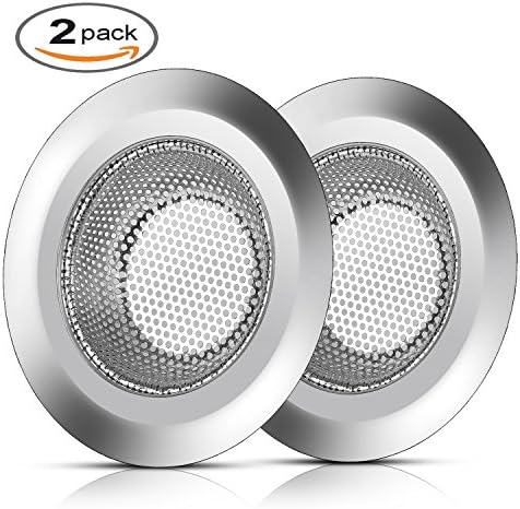 2PCS Kitchen Sink Strainer, Stainless Steel Drains Strainer Large 4.5 Inch Diameter for Kitchen Sinks, No Rust for Ever