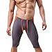 FEESHOW Men's Workout Gym Sports Fitness Running Tights Shorts Pants (Grey, L)