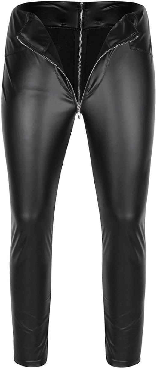 zip crotch leather pants