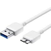 PwrON USB 3.0 Micro B Cable 3.3FT A to Micro USB Data Cable | 3.3FT USB 3.0 A to Micro B cable for portable external hard drives