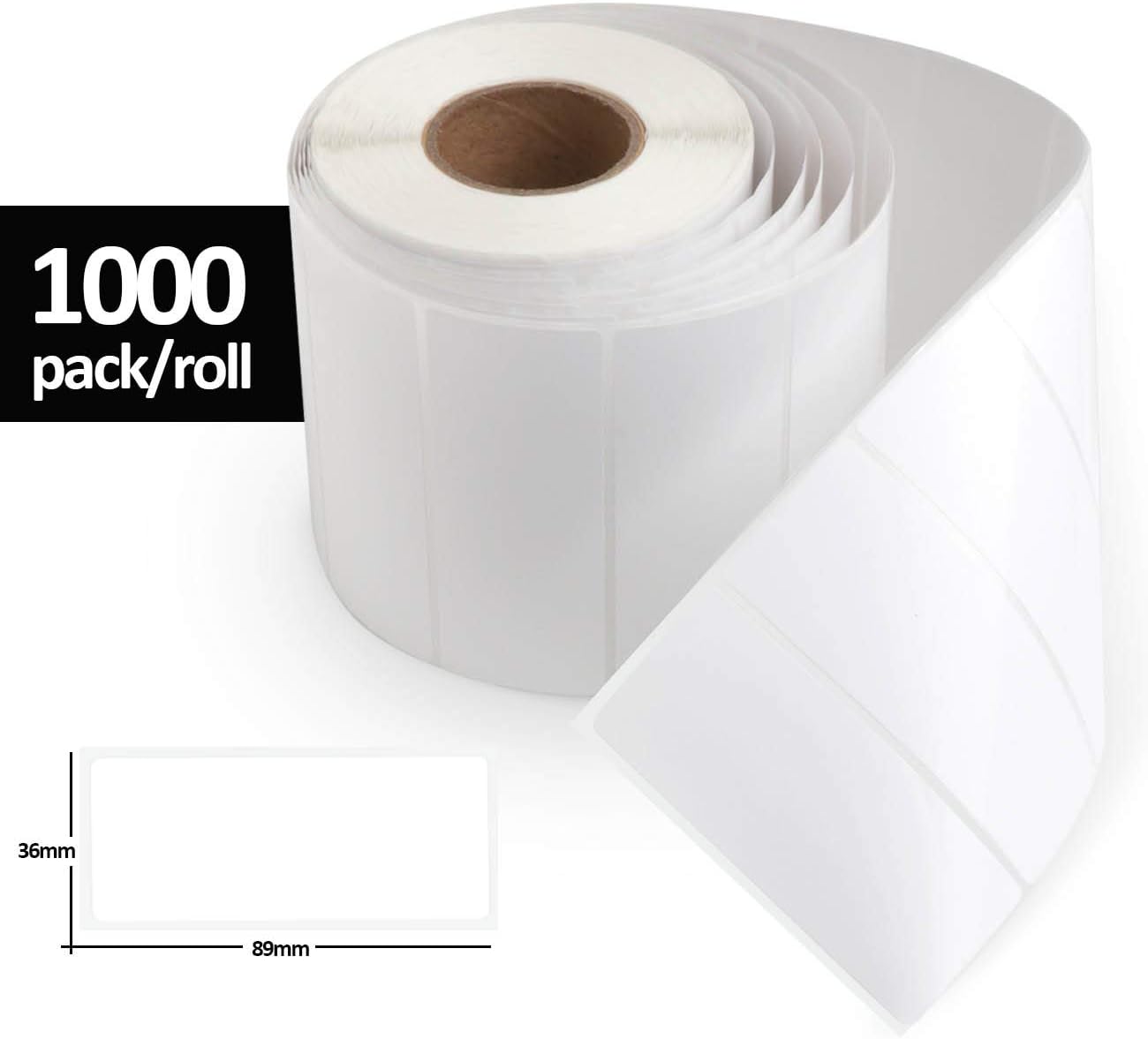 1000 Self Adhesive Address Labels On Roll Sticky Stickers 89mm x 36mm Sticky Labels on a Roll (White), 89 x 36 mm (1000 Labels) - Image 3
