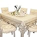 Flower Embroidered lace Cream Tablecloth Rectangular 60 inch x 86 inch Approx