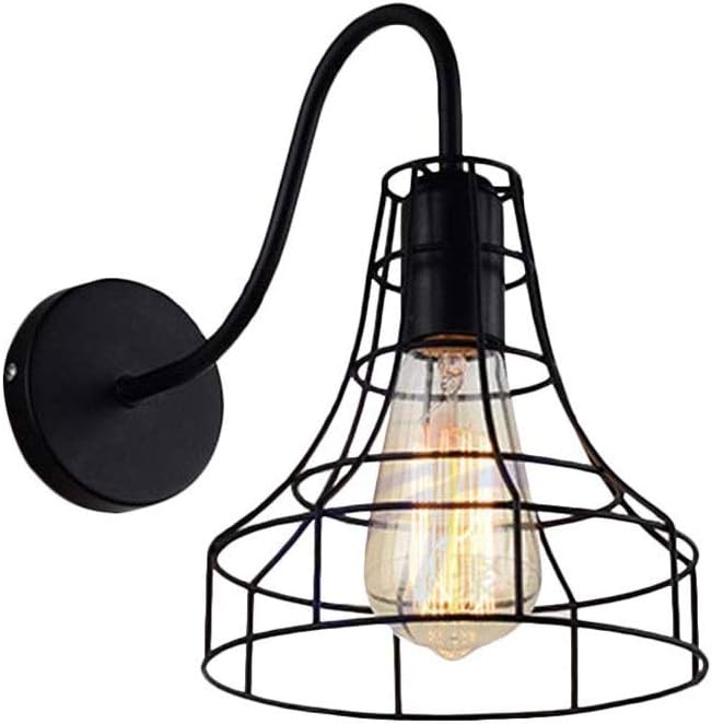 DYXYH Drahtkäfig Industriewandleuchte Plug-in Wandleuchte Vintage Style