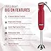 Chefman Immersion Stick Hand Blender with Stainless Steel Shaft & Blades, Powerful Ice Crushing 2-Speed Control One Hand Mixer, Purees Smoothie, Sauces & Soups, 300 Watts, Red