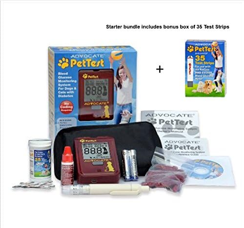 PetTest (Starter Bundle) Advocate Monitoring Glucose Levels - Diabetes Testing Tools - Calibrated for Pets