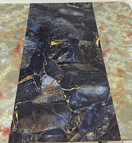 image for Moyishi Blue Stone Look Marble Gloss Film Vinyl Self Adhesive Counter 
