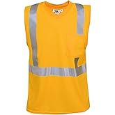 Cordova V421 Cor-Brite Type R, Class II, Lime Birdseye Mesh T-Shirt, Sleeveless, Chest Pocket, 2-Inch Silver Reflective Tape