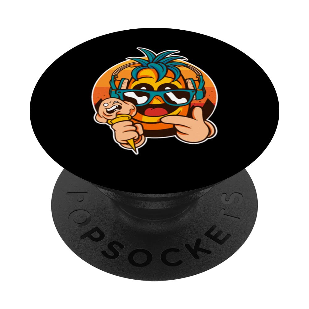 Pineapple Eating Ice-Cream Summer Funny PopSockets Swappable PopGrip
