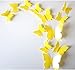 ALLICERE 12Pcs 3D Butterfly Removable Wall Decals DIY Home Decorations Art Decor Wall Stickers Murals for Babys Kids Bedroom Living Room Classroom Office(Color:Yellow)