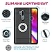 LG G7 Case - LG G7 ThinQ Protective Case with Metal Stand Ring - LG G7 ThinQ Heavy Duty Phone Case - Rugged TPU Cover - LG G7 Shockproof Defender Case - LG G7 ThinQ Black