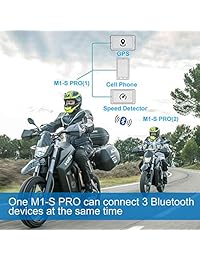 Fodsports M1S   Interfono Bluetooth para motocicleta, 6,561.7 ft, 8 conductores, sistema de comunicación para casco de motocicleta, Paquete de 2