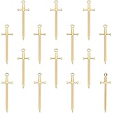 UNICRAFTALE 15pcs Light Gold Bookmark Charm Sword Pendants 201 Stainless Steel Dagger Shape Charms Metal Punk Bracelets Charm for DIY Jewelry Making 45mm Long