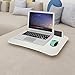 HOME BI Portable Lap Desk Laptop Table Tray Bed Table with Handle, Phone Holder, Built-in Laptop Stop Bar, Pillow Foam Cushion,18.5L x 14.96W x 2.17H Inch, Whitethumb 2