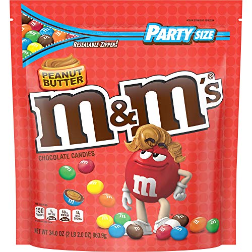 M&M'S Peanut Butter Chocolate Candy Party Size 34-Ounce Bag