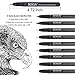 BOXUN Professional Black Fineliner Pens, Ink Drawing Pens - Set of 9 Waterproof Micro-line Pen for Manga, Outline, Illustration, Drafting, Sketching, Hand Lettering